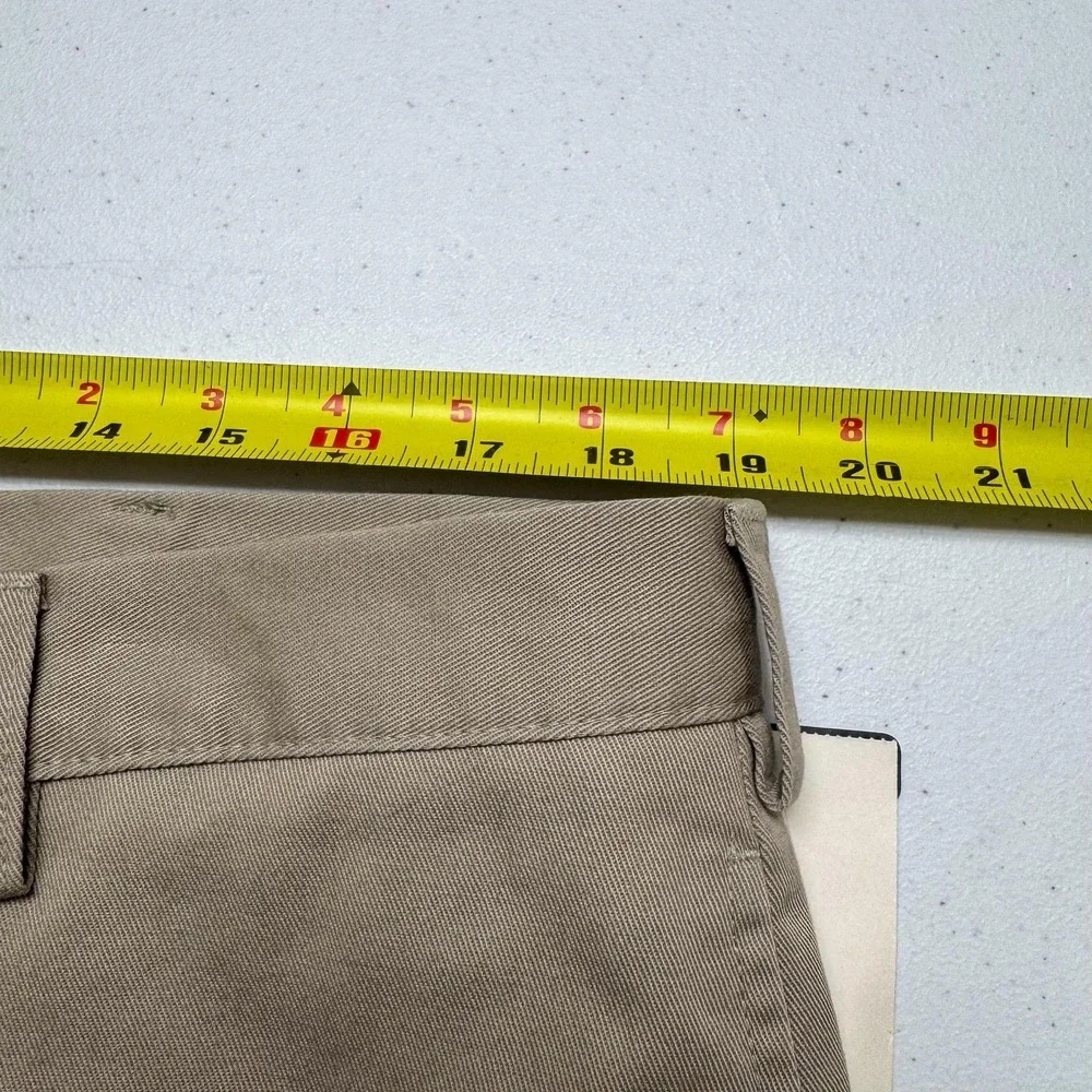IZOD American Chino Pants Mens 38x34 Khaki Wrinkle Free‎ Classic Leg Flat Front